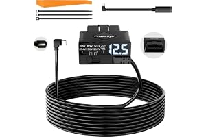 OBD2 to USB-C Power Cable for Dash Camera, OBD Dash Cam Hardwire Kit with Acc Detecti