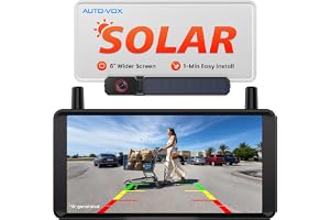 AUTO-VOX 6" Solar Wireless Backup Camera: No Drilling 1-Min Quick Install | Dual Ante