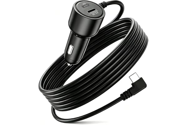Dash Cam Power Cord USB C – 11.5FT Dashcam Power Adapter with Dual Ports Fast Chargin