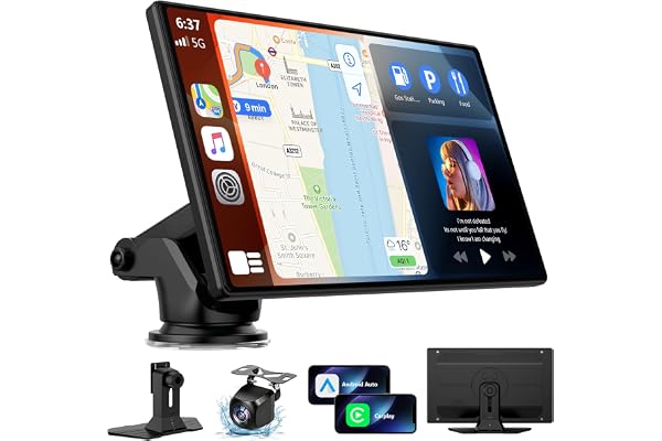 9" Carplay Screen for Car, Portable Wireless Car Play Screen for Apple CarPlay & Andr