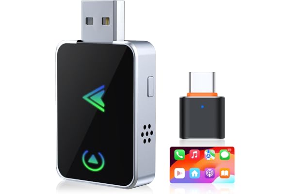 Wireless CarPlay Adapter for iPhone, 2026 Upgraded 2-in-1 Android Auto CarPlay Wirele