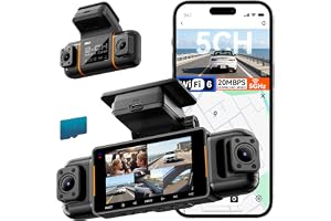 IIWEY N9 360° 5 Channel Dash Cam, Free 128GB Card, 12 IR LEDs Night Vision | 5.8G WiF