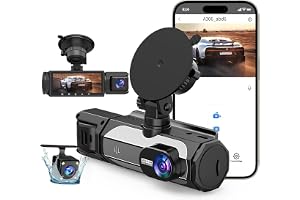 Yuinwen Dash Cam Front and Rear, 1080P Dash Camera for Cars, 3 Channel Car Camera Fro