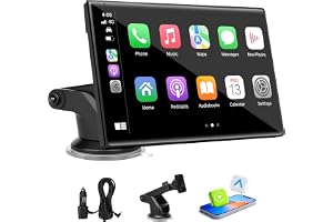 7 inch Carplay Screen for Car - Supports Wireless Apple Carplay & Android Auto, Porta