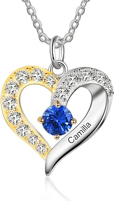 Jewelstruck Personalized Mothers Necklace with Birthstones Sterling Silver Promi