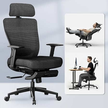 FLEXISPOT OC3 Cloud Ergonomic Office Chair with Footrest, Hi