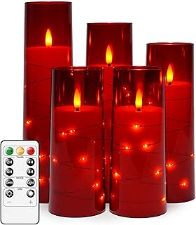 Kakoya Flickering Decoration String%Ef%Bc%8Cbattery Candles%Ef%Bc%88Red%Ef%Bc%89